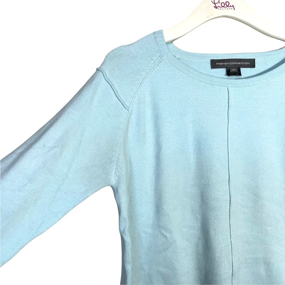 French Connection Della Vhari Crewneck Pull On Sweater Light Blue Size Medium